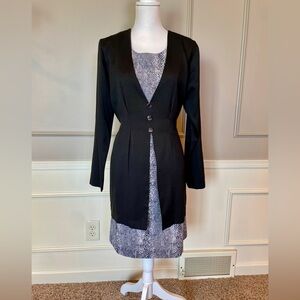 90s Vintage DBY Ltd. Faux 2 piece skirt set blazer jacket snakeskin 11 Clueless